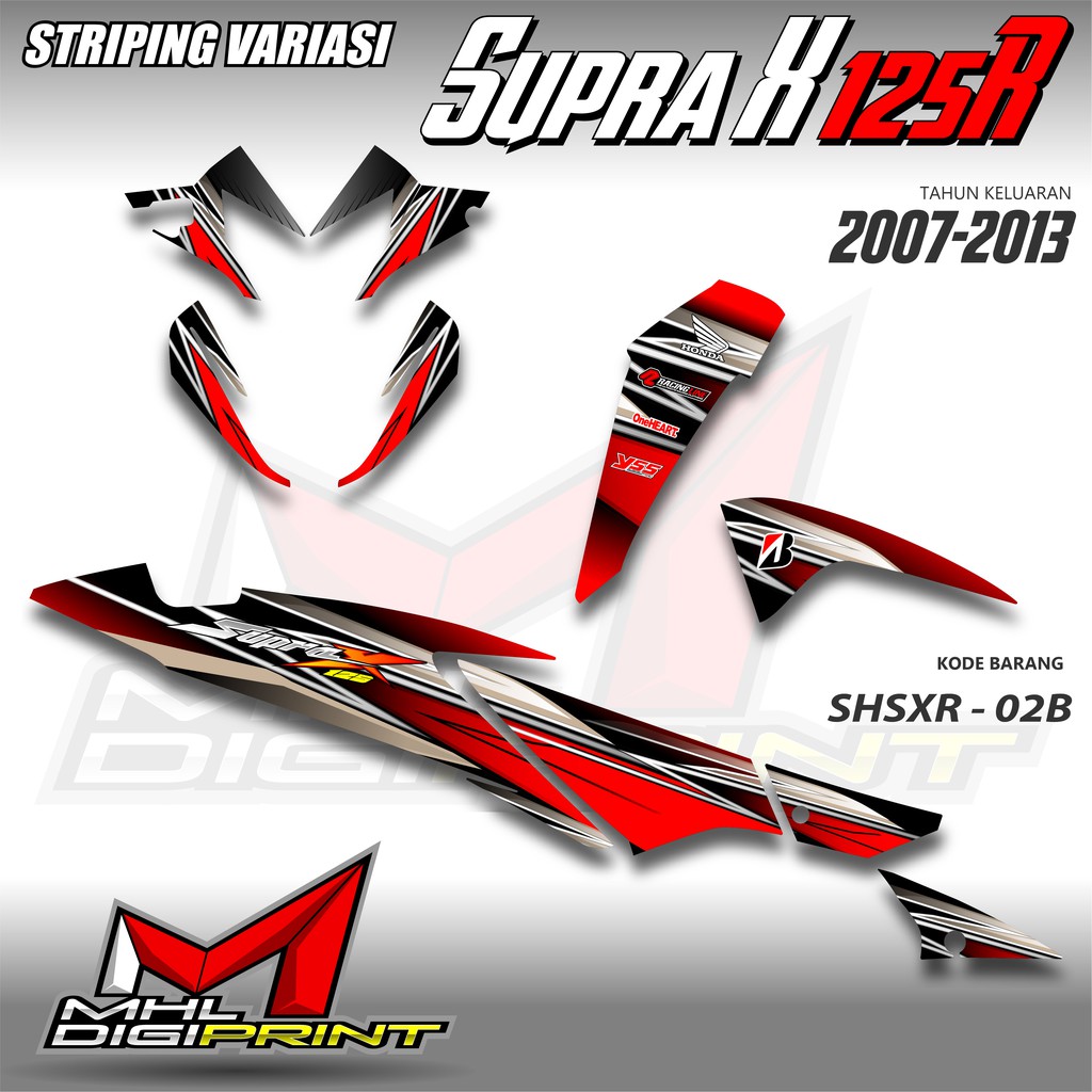STRIPING VARIASI SUPRA X 125R - STIKER SUPRA X 125 BATMAN - SHSXR 02