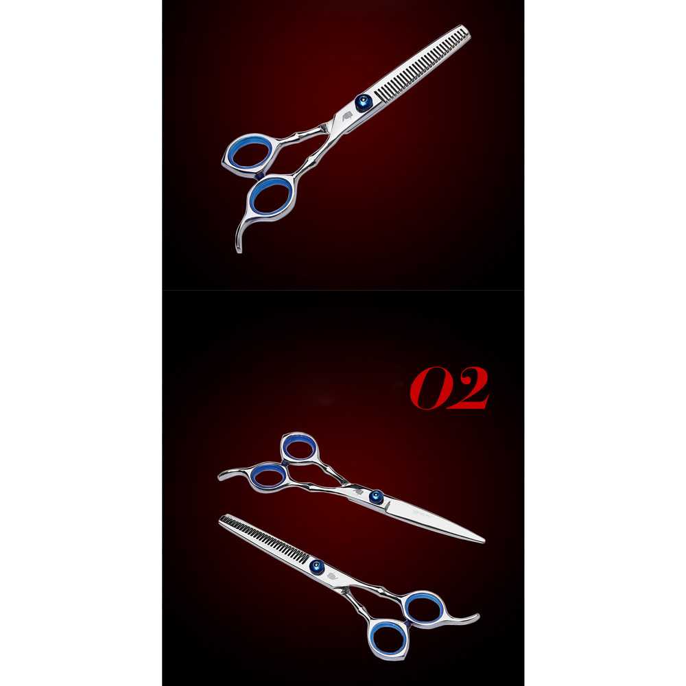 Gunting Rambut Salon PROFESIONAL, Stainless Steel salon rias Sharp Blade Professional Hair Scissors 6.0 Salon Hair Cutting Shears Barber Scissors Hair Professional Hairdressing Scissors Hair Scissors Set 6 Inch Cutting Thinning Styling Tool Salon