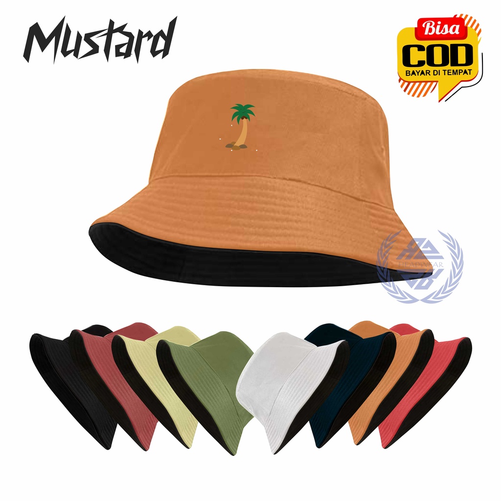 Topi Bucket Hat Dua Sisi Anti Uv Motif Sablon Bergambar / Bucket hat Sablon