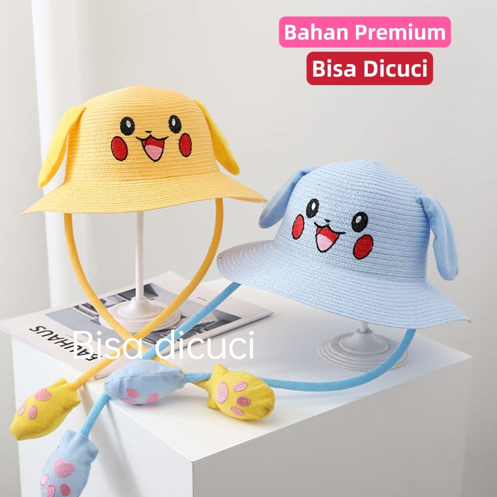 Topi Pantai Anak Topi Anak lucu telinga bisa bergerak anti UV