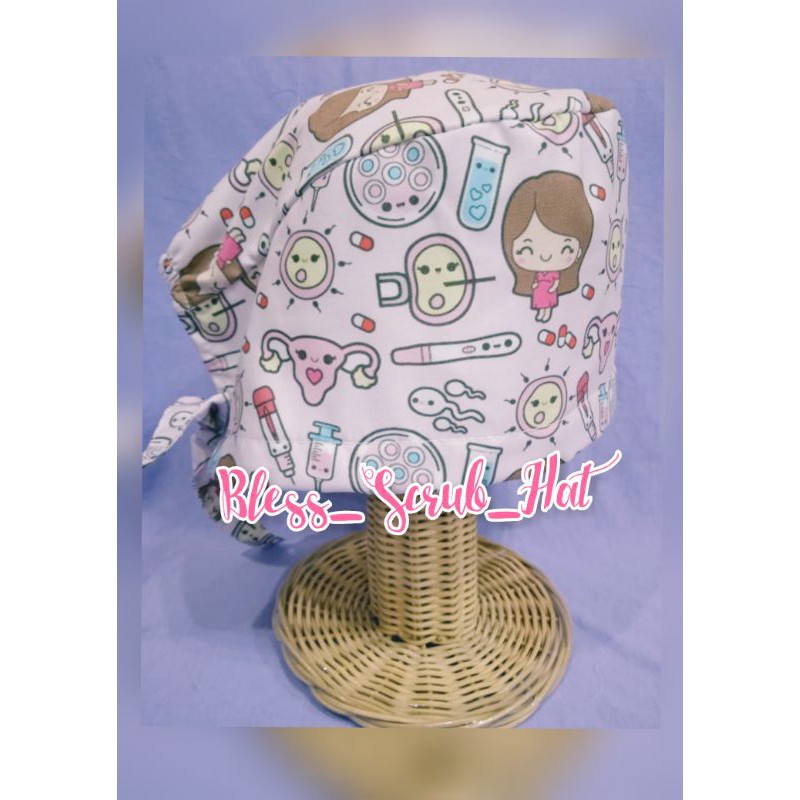 Topi Bedah / Nurse Cap/ Sugical cap/ Topi Motif/Dokter/Obgyn