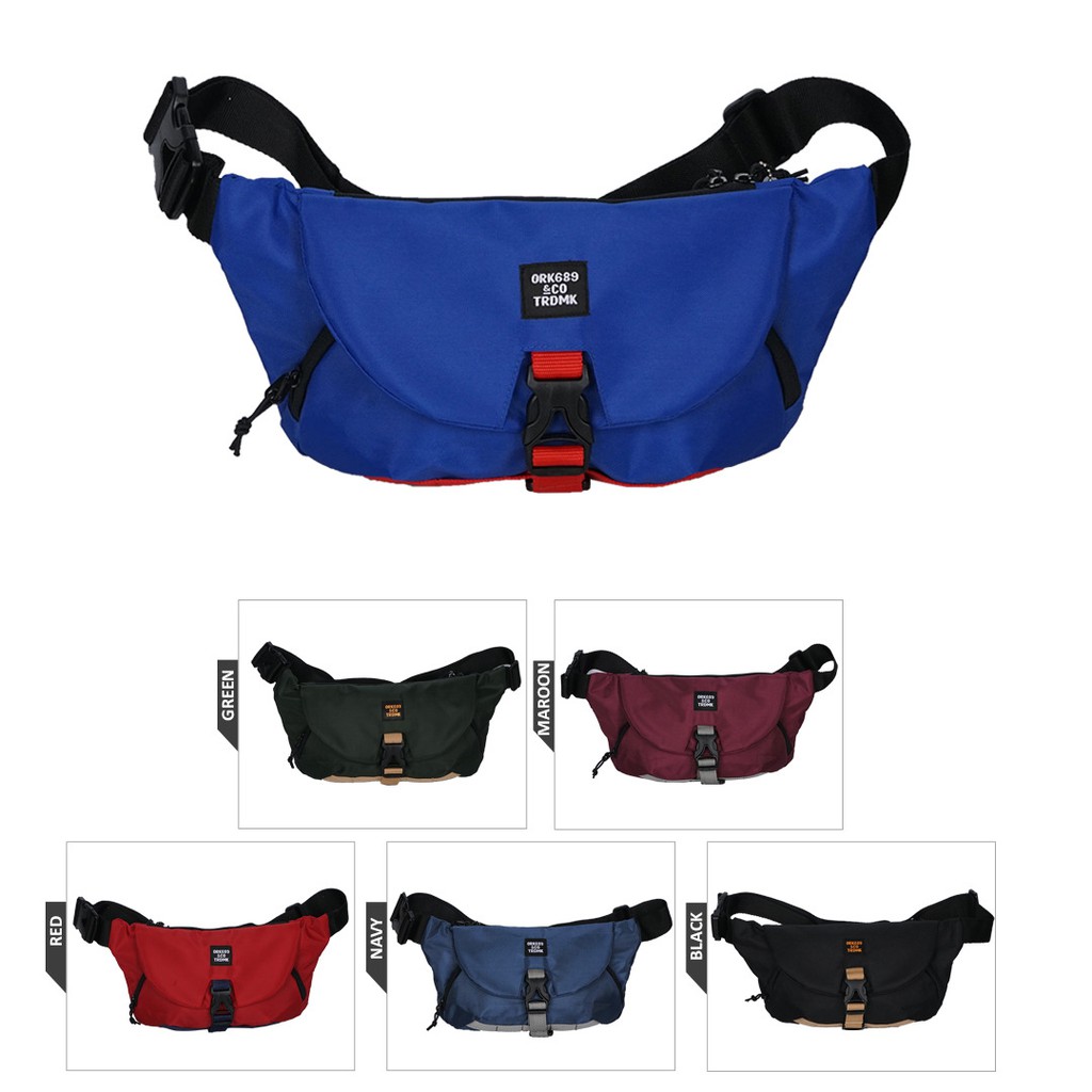 ORK689 Tas Selempang Waistbag Pria Distro Body Black