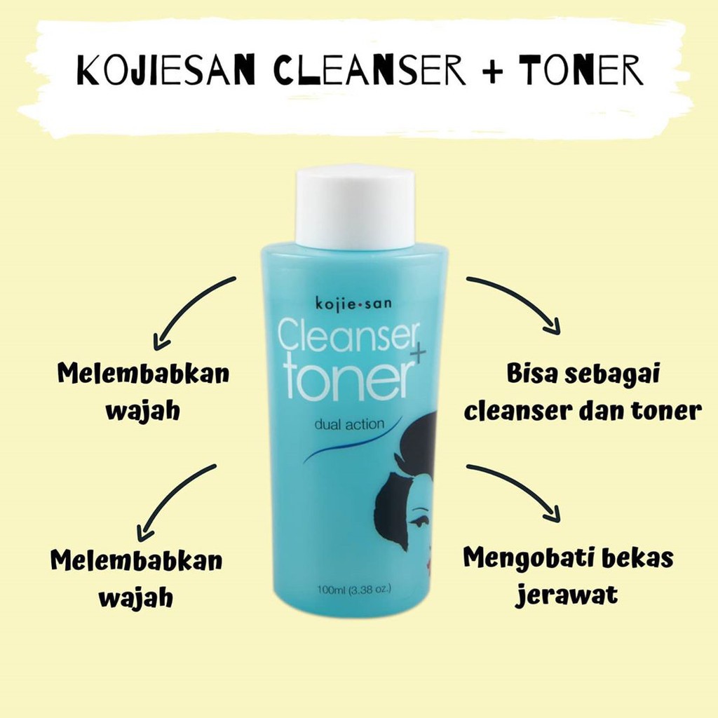 [Per Pc] Kojie San Cleanser + Toner Dual Action Original BPOM