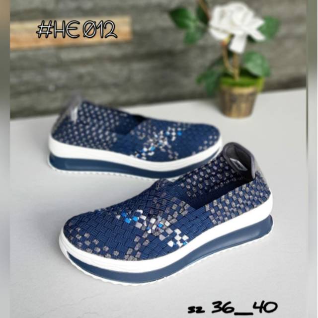 Sepatu City Shoes Anyam Rajut Wedges, ringan dan lentur, realpict, good quality, free box
