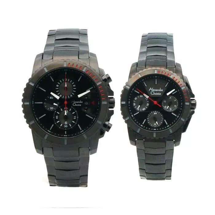 Terlaris Alexandre Christie Ac 6455 Black Red Couple
