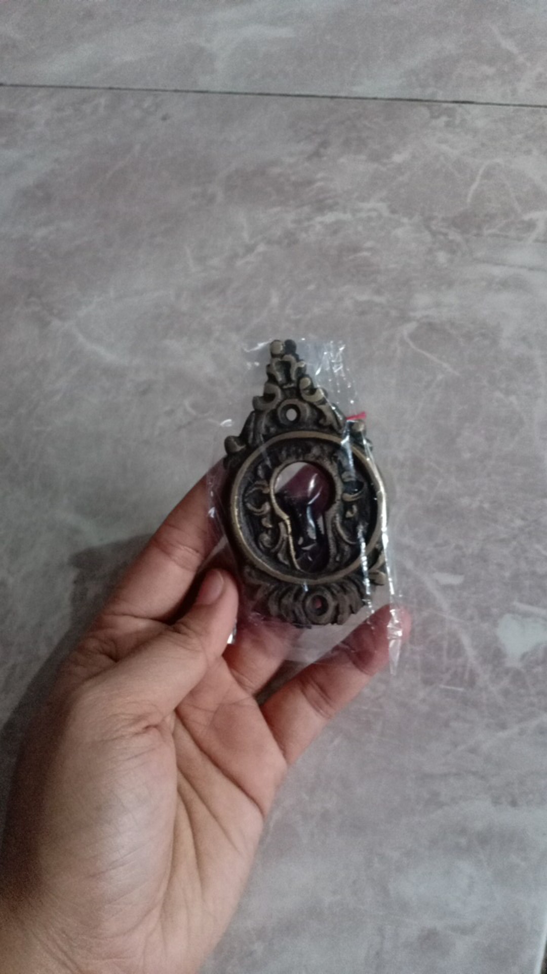 2pcs Lubang Kunci Pintu Kuningan - Lubang Kunci Motif Gunungan - Lubang Kunci Kuningan