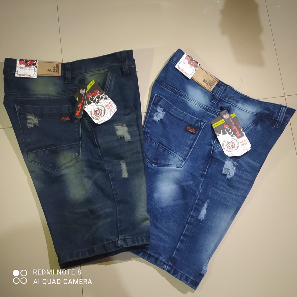 Celana jeans pendek sobek RIPPED terbaru celana levis import celana pendek sobek pria terlaris BISA BAYAR DI TEMPAT (COD)