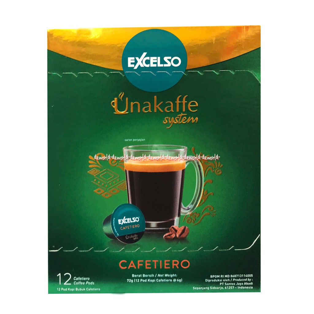 Excelso Unakaffe System Cafetiero 12pods Kapsul Kopi Coffee Pods Ekselso Exselso Unakafe Sistem Cafetiero Capsul Coffee  Pod 12pcs Kopi Bulat Cair