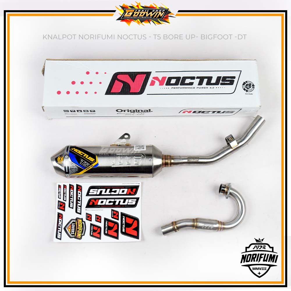 Knalpot Kenalpot Muffler NOCTUS T5 ORIGINAL NORIFUMI STAINLESS / BORE UP CRF 150L KLX BIGFOOT DT NEW WR 155