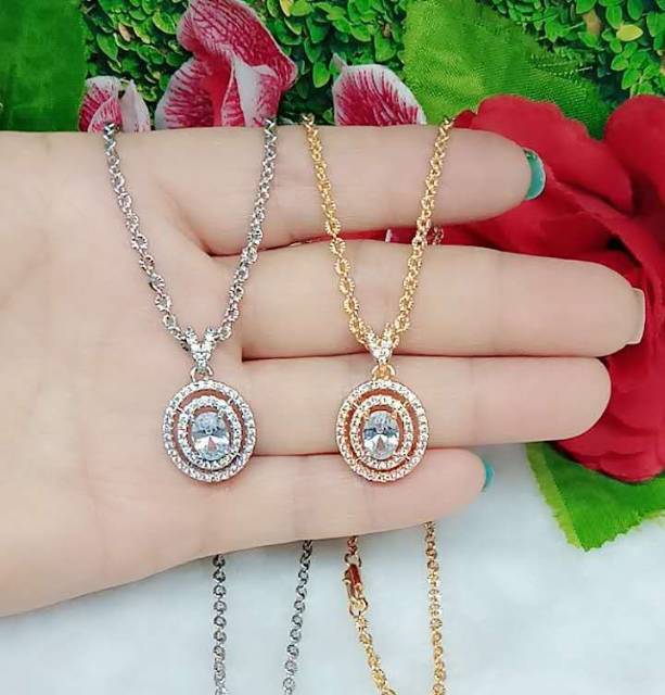 kalung xuping Permata lapis emas 18k A-B