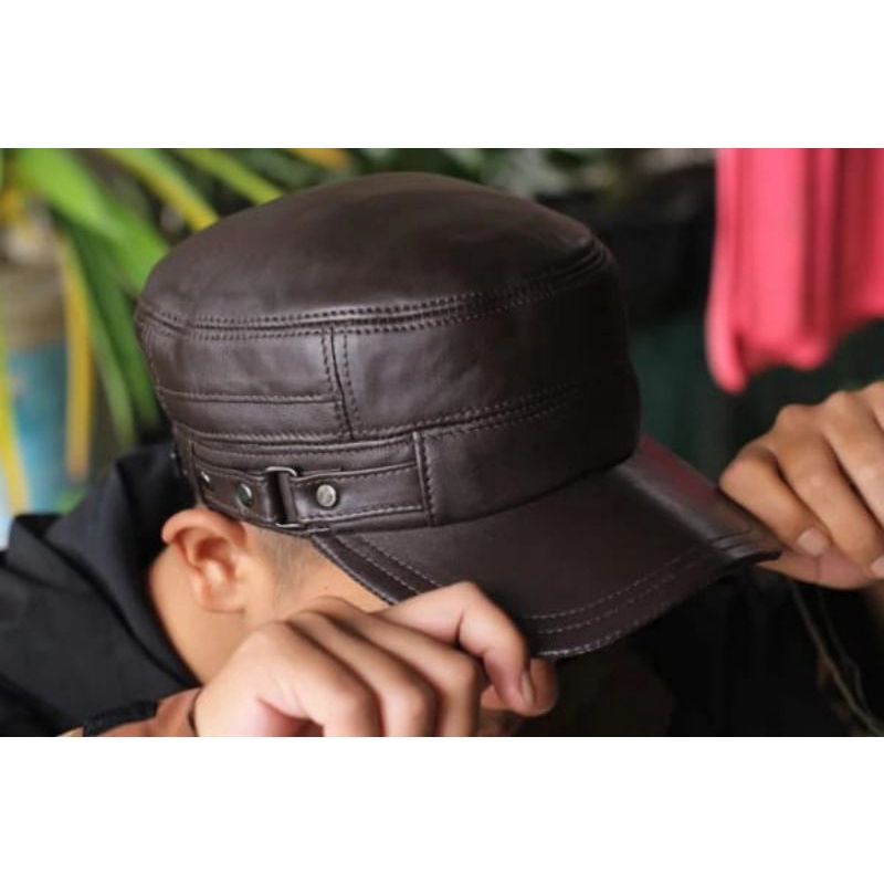 TOPI KULIT ASLI - KOMANDO
