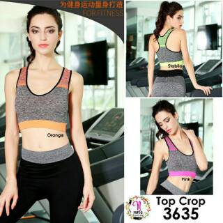  Top  Crop  3635 Baju  senam aerobic zumba yoga gym fitness 