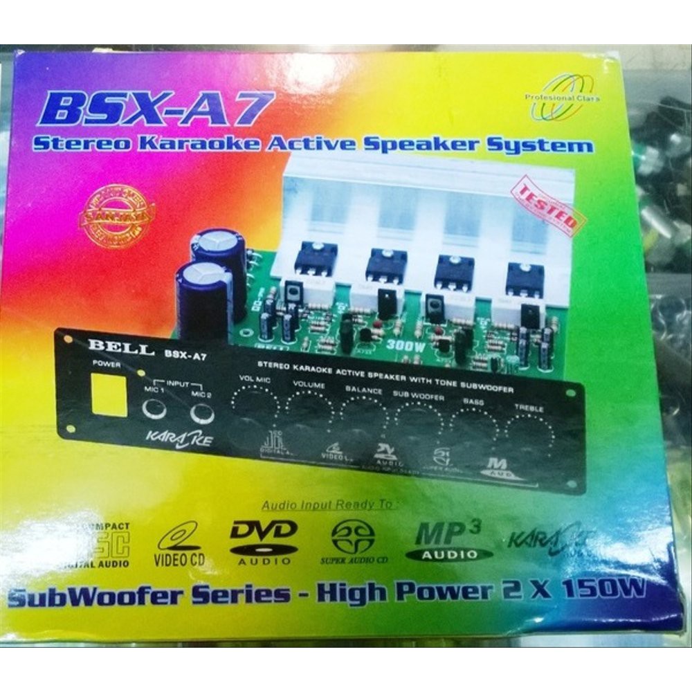 Kit Module Speaker Active Stereo Dengan Subwoofer Dan Mic Bell BSX-A7