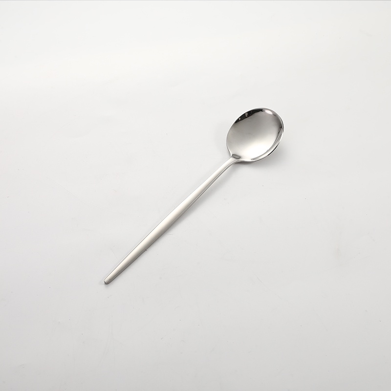 1 pcs/4 pcs Sendok garpu stainless steel peralatan makan gaya Korea sendok gagang panjang garpu