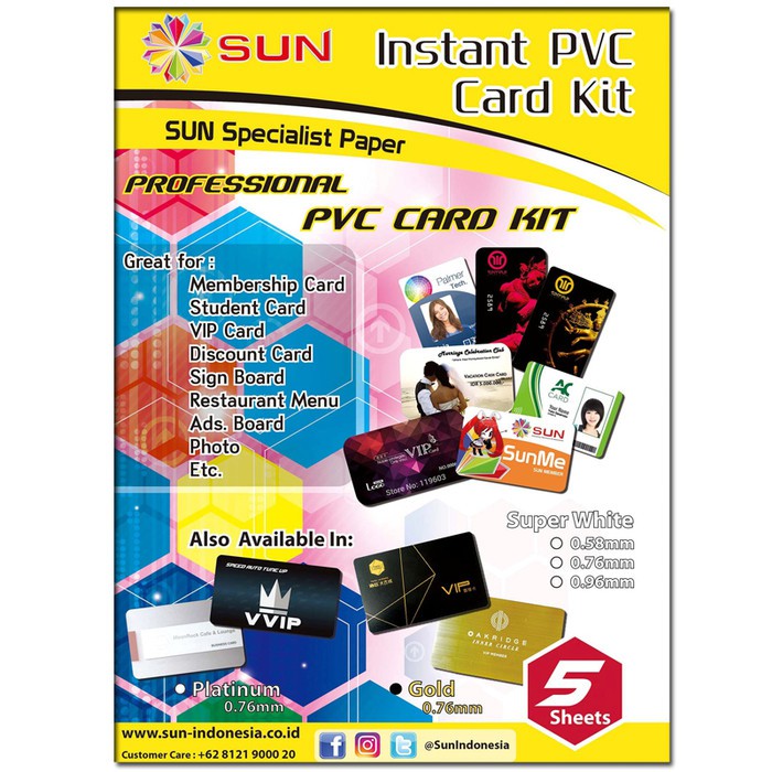 Terbaru Kertas PVC Gold 0.76 mm - SUN Professional PVC ID Card Orisinil
