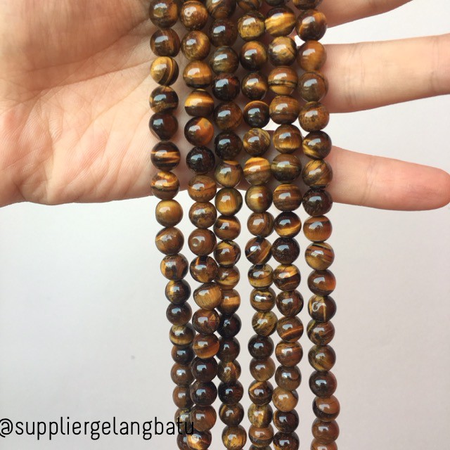 supplier biduri sepah brown tiger eye cokelat 8mm natural star seller