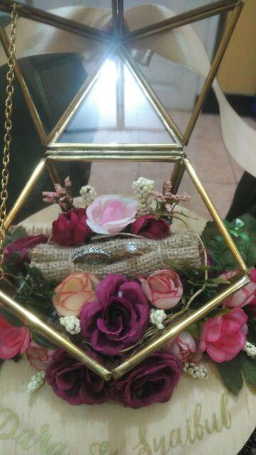 Ring Bearer, Kotak Cincin, Kotak Mahar, Ring Box, Terrarium With Red Rose.