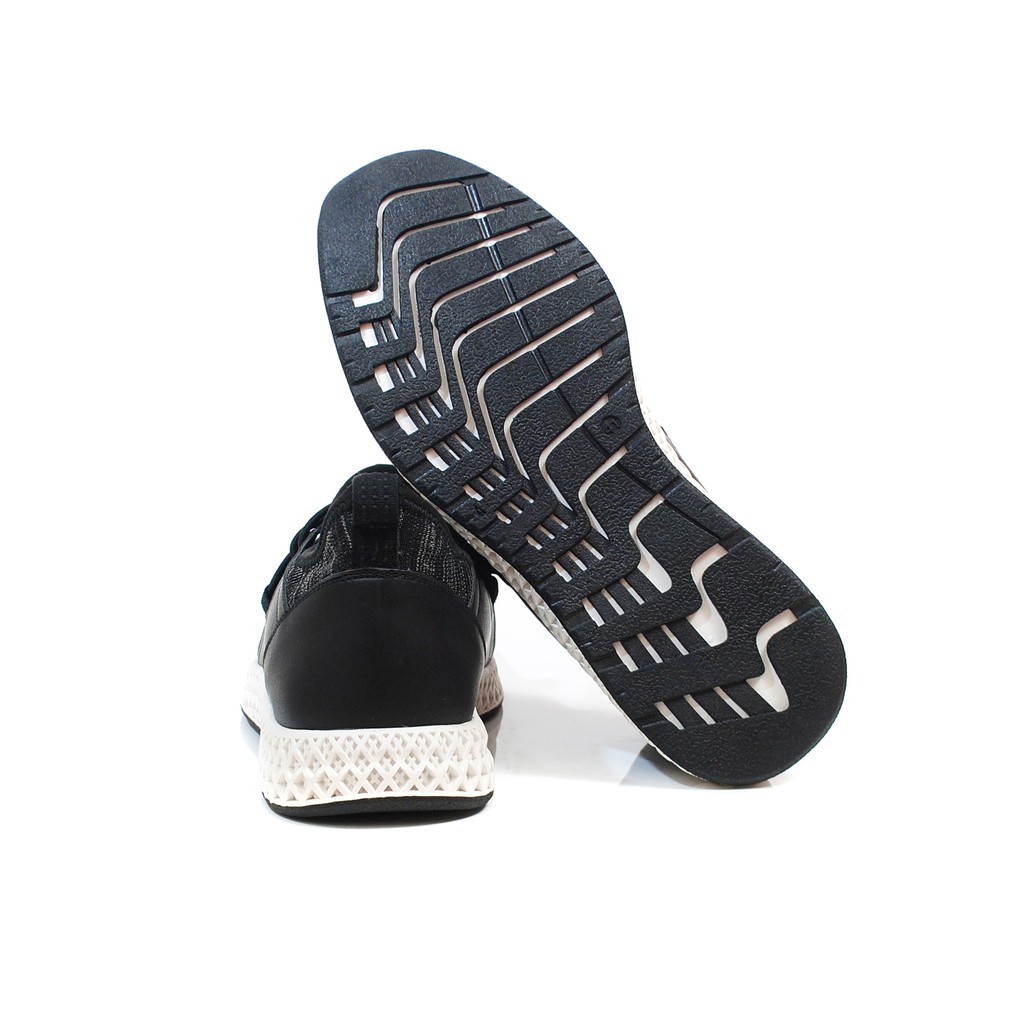 Stride Black | Sepatu Sneakers Lari Knit Knitted Premium Rajut Original Ori Footwear | FORIND Volve