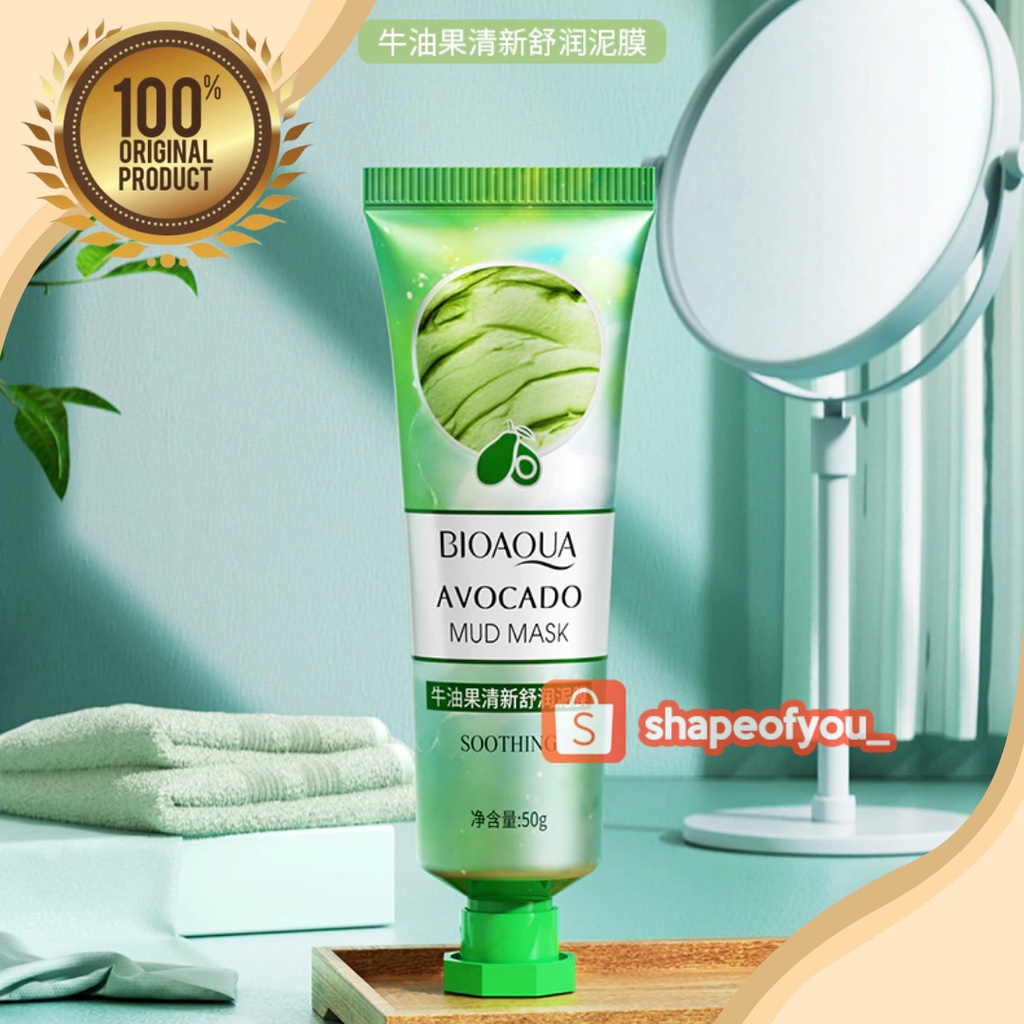 Mud Mask Masker Wajah Water Peach / Egg Plant / Avocado