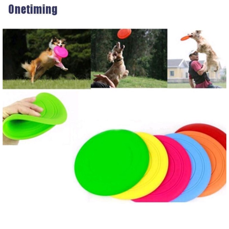 Frisbee dog silicon mainan anjing rubber dog toy piring lempar