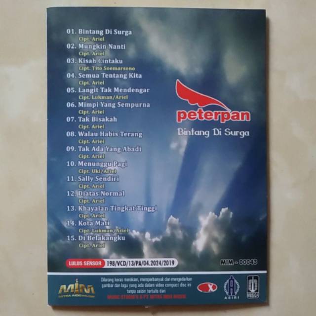 Kaset Video Cd Original Koleksi Terlaris Vol 1 Peterpan Bintang Di Surga Shopee Indonesia