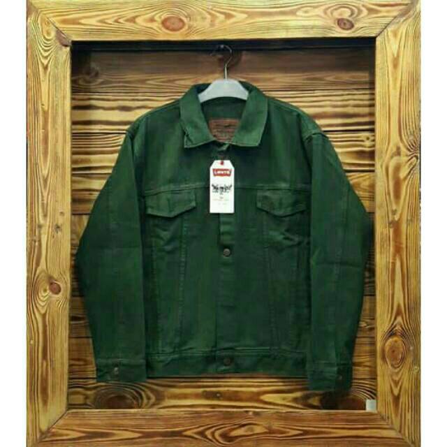 Jaket Jeans Hijau Army