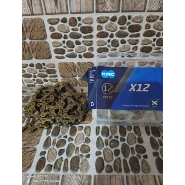 Shimano Rantai sepeda KMC chain X12 12sp  gold