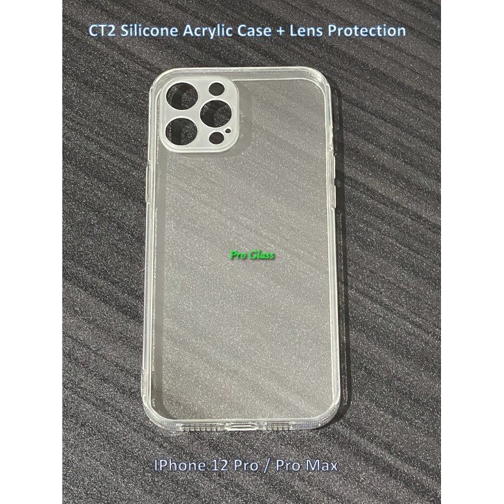CT2 Iphone 12 MINI / 12 / 12 PRO / 12 PRO MAX Silicone Acrylic Clear Case Lens Protection