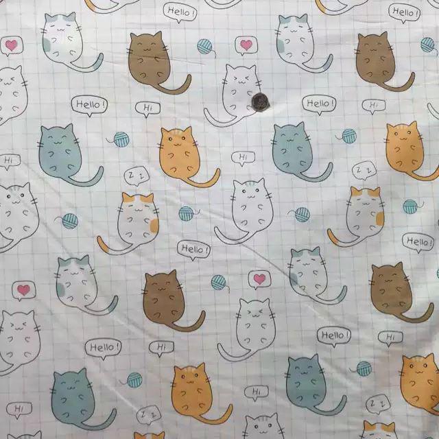 Chibi Cat - Kain Katun Lokal Star Bintang Kecil