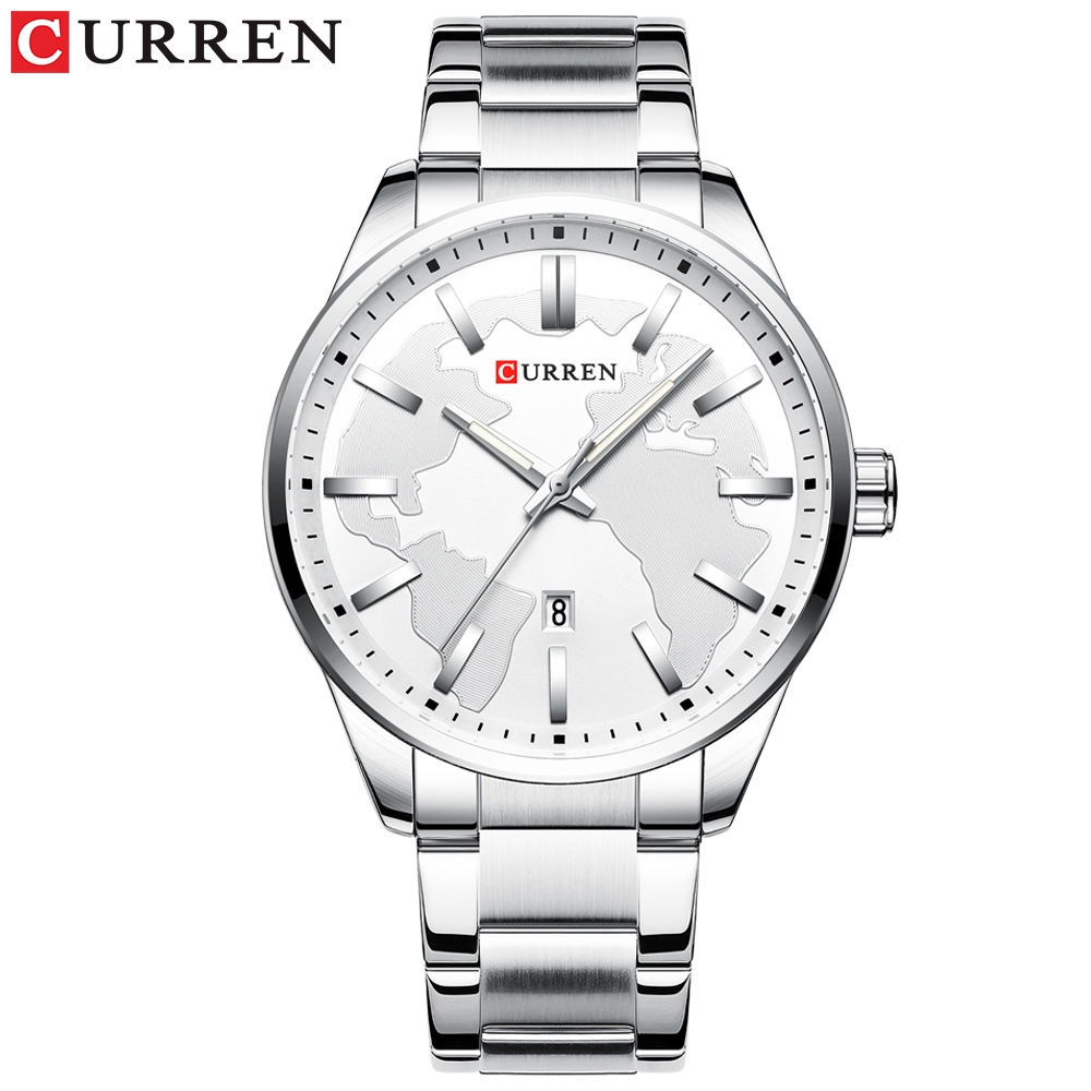 

Jam Tangan Pria Curren Pria Quartz Perhiasan Stainless Steel Simple Casual Watch Waterproof + Box