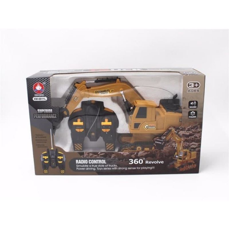 MAINAN ANAK REMOTE CONTROL BEGO RC EXCAVATOR BESAR BERPUTAR 360 DERAJAT