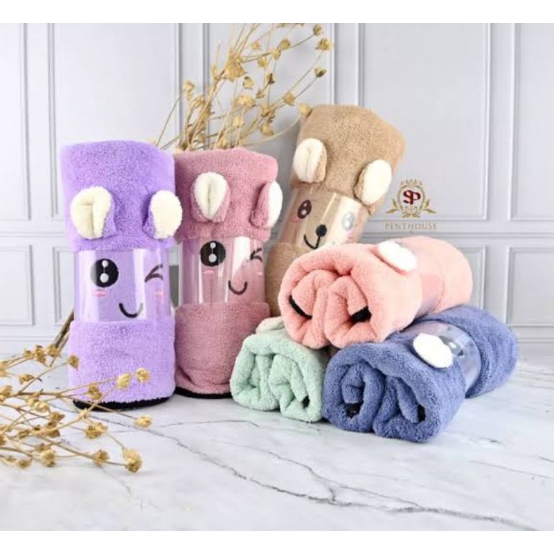 Handuk Mandi Bayi Microfiber Model Kuping/Karakter - Handuk Bayi Model Terbaru Ukuran 50x100/70x140