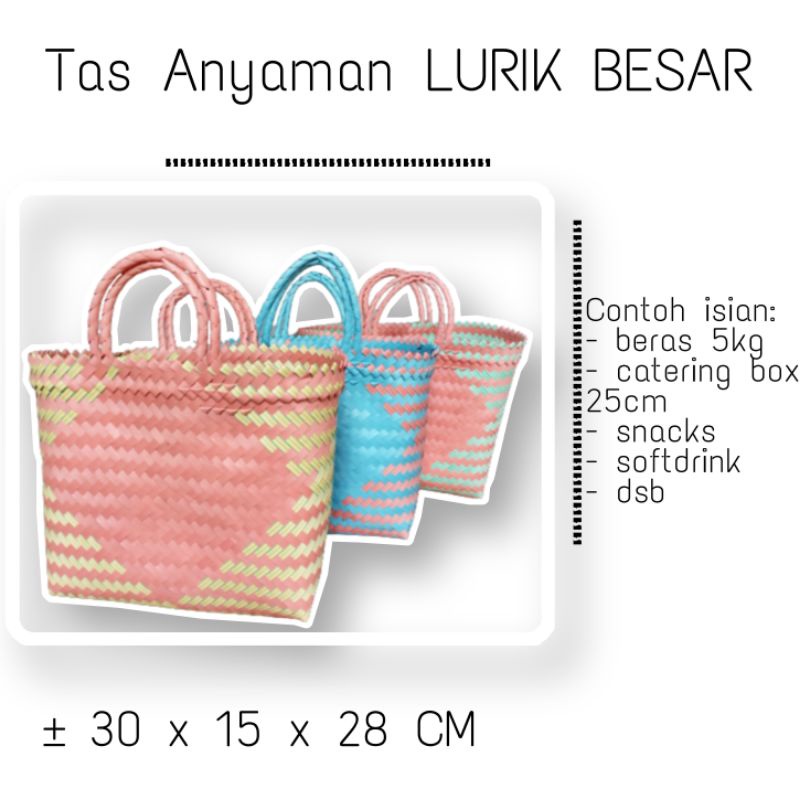 

(isi 5pcs) Tas Lurik BESAR / Tas pasar / tas souvenir / tas anyaman