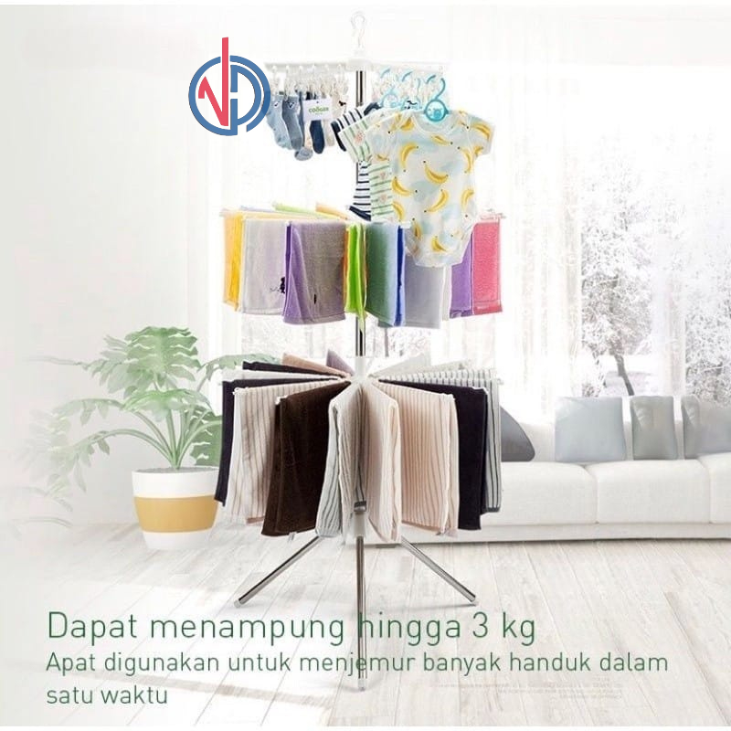 JEMURAN MENARA LIPAT JEMURAN BAJU MODEL MENARA SUSUN JEMURAN PAKAIAN FREE PACKING BUBBLE VD