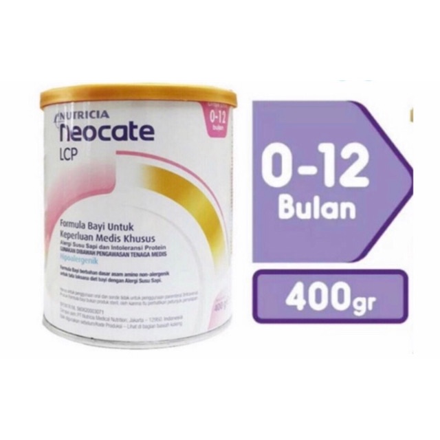 Nutricia neocate LCP 400 gram ( susu untuk kebutuhan medis khusus bayi alergi susu sapi )