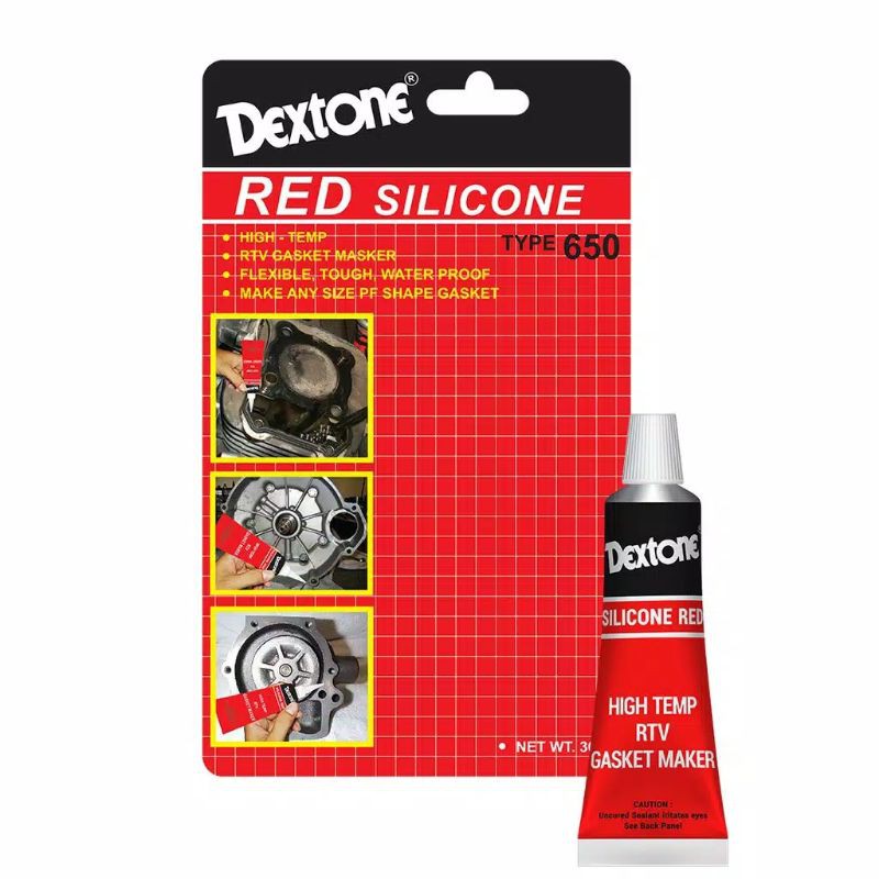 Lem red silicone DEXTONE 30gram 70gram - Lem paking head RTV gasket maker tub