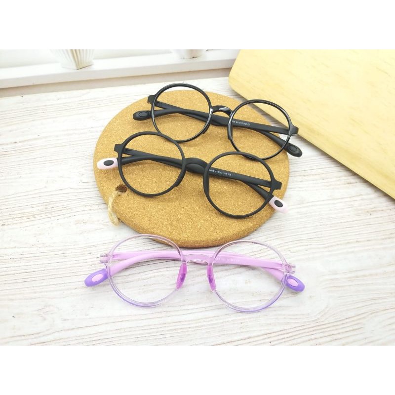 FRAME KACAMATA ANAK ANAK GRATIS LENSA ANTI RADIASI BLUERAY | KACAMATA BULAT | DESIGN KOREA 6005