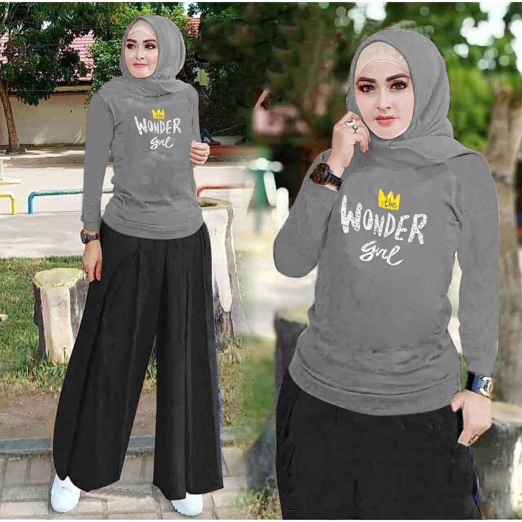 LENA BUSANA / SETELAN KULOT WONDER GIRL // SETELAN WANITA LENGAN PANJANG // SETELAN OLAHRAGA WANITA 