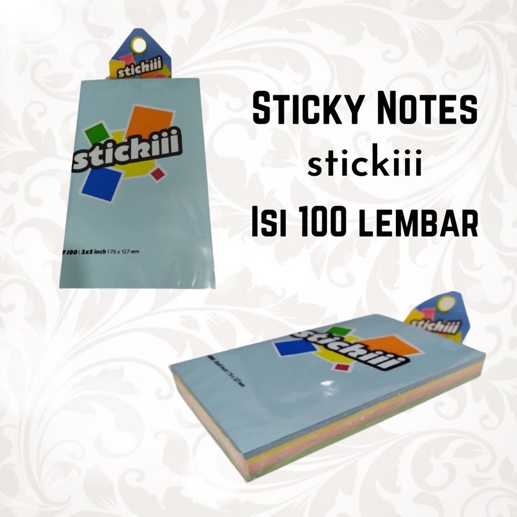 

Sticky Notes / Memo Tempel Stickiii Isi 100 Lembar Warna Pastel