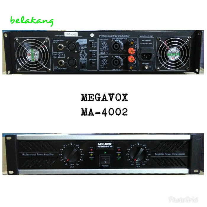 MEGAVOX MA 4002 POWER AMPLIFIER AUDIO SOUND SYSTEM