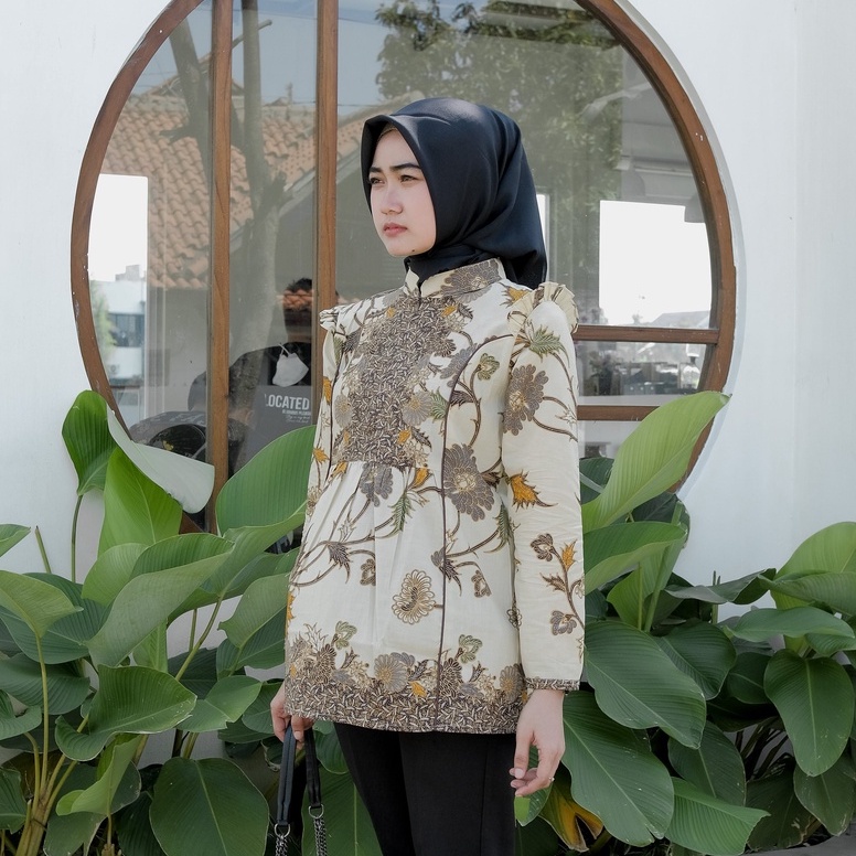 Batik Alina Intana Blouse Baju Batik Wanita Modern S M L XL XXL Atasan Batik Modern Batik Kerja