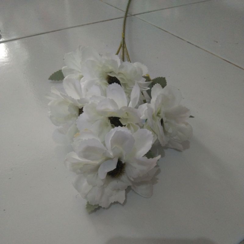 Bunga Aster Artificial bunga palsu bunga plastik bunga kecil-Aster Putih