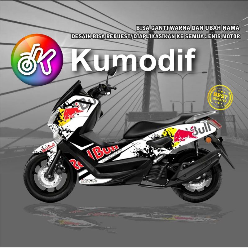 Sticker Decal NMAX Redbull Putih full bo