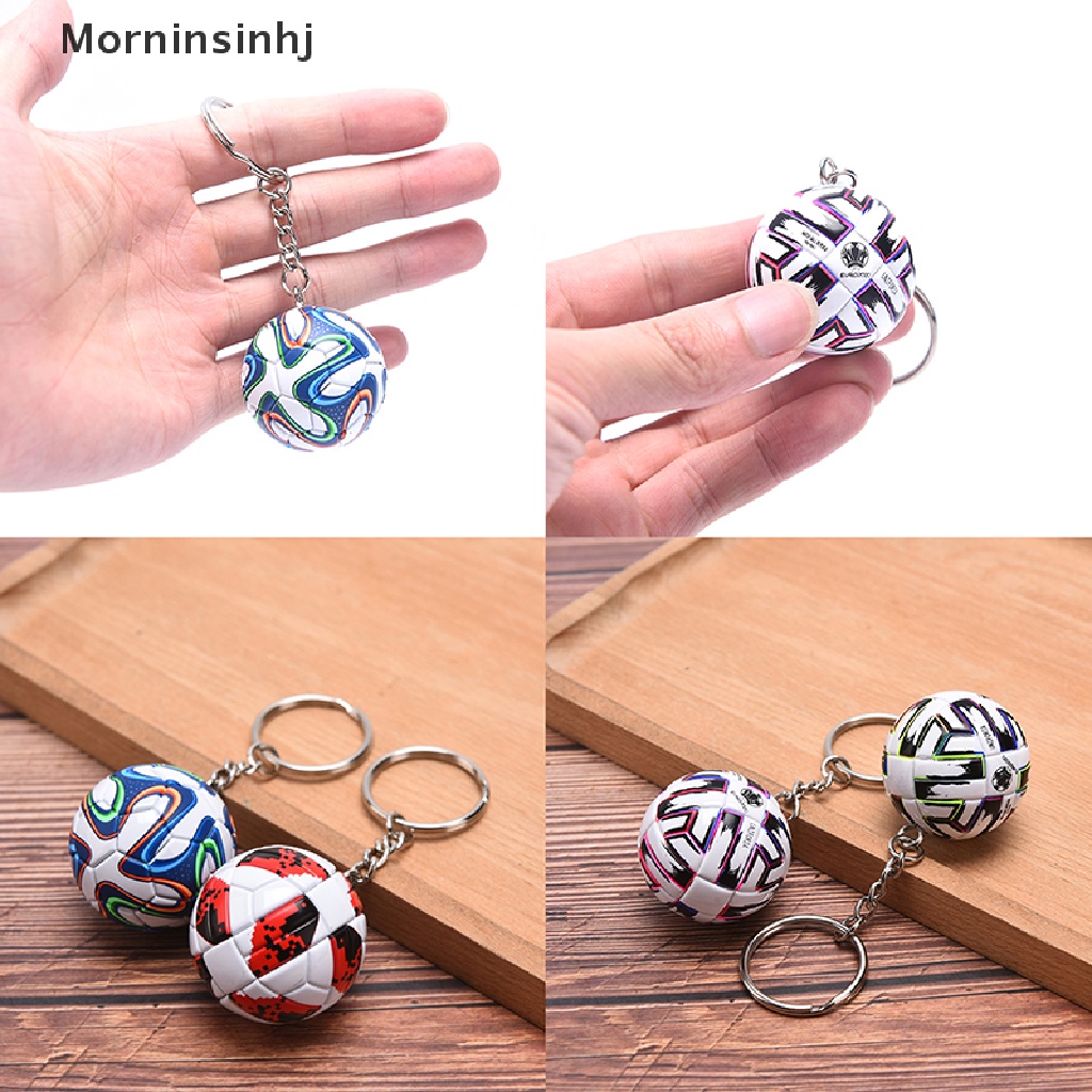 Mornin 3D Olahraga Sepak Bola Souvenir PU Leather Keyring Pria Penggemar Sepak Bola Gantungan Kunci Liontin id