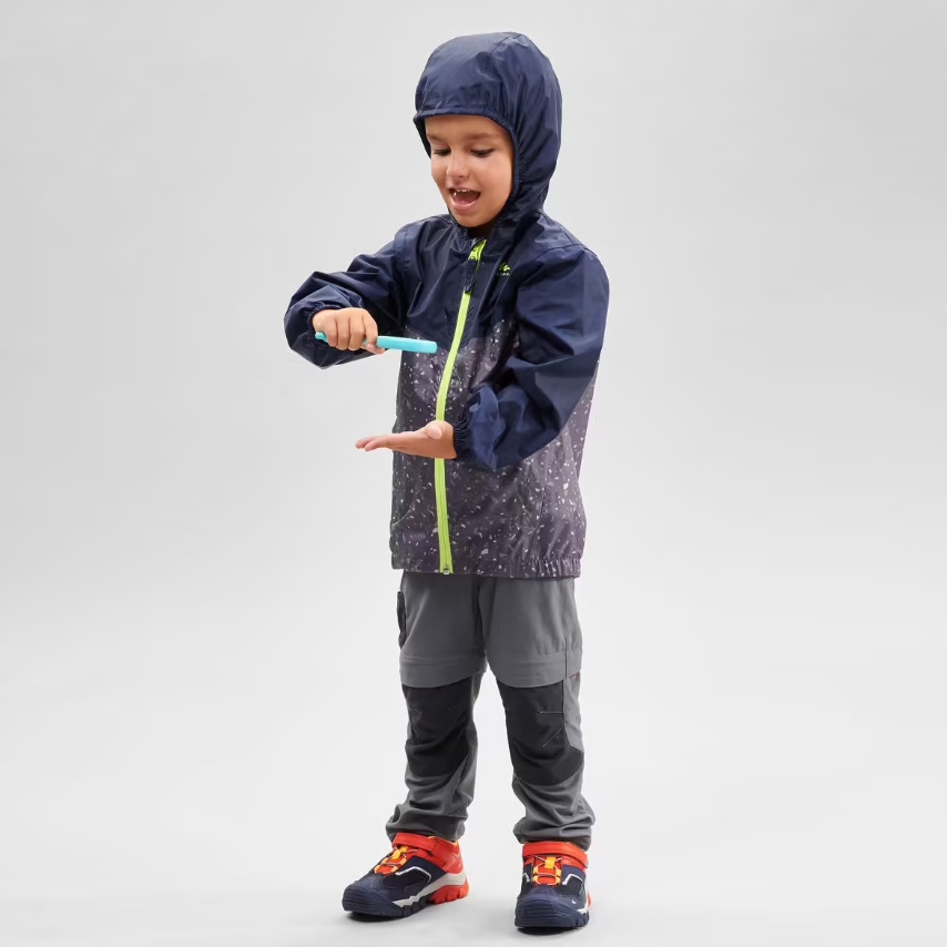 QUECHUA MH150 Jaket Hujan Anak Laki-Laki Rain Jacket Hiking