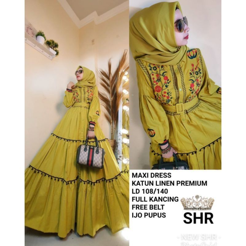 SHR MAXI DRESS CANDA KATUN LINEN MIX BORDIR