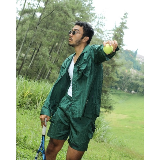 JAVAJONES Nylon Shirt Yuji Green Bottle | Kemeja Pria Wanita