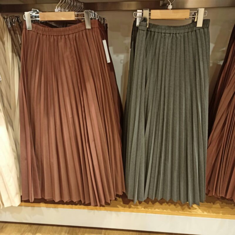 jastip Rok panjang Accordion Pleated uniqlo sale