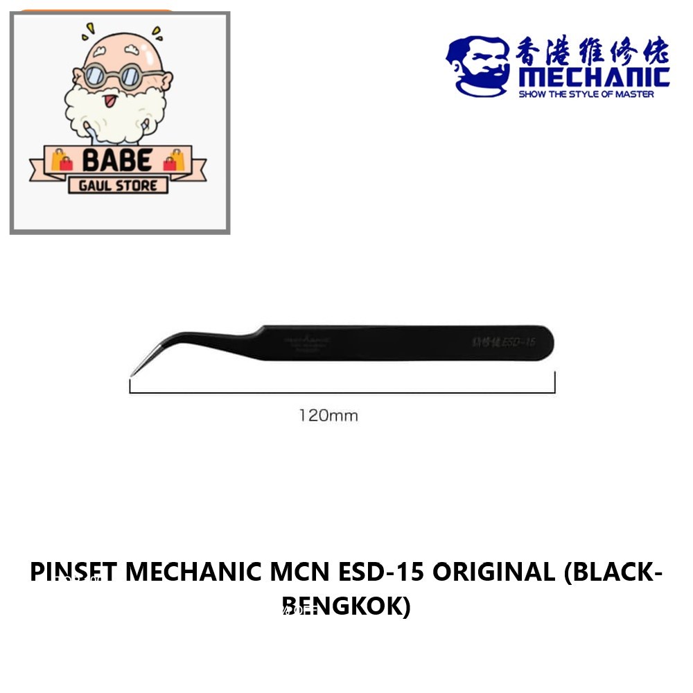 PINSET MECHANIC CLASS M ESD-15 ANTISTATIK [BLACK] high-quality SMD tweezerORIGINAL