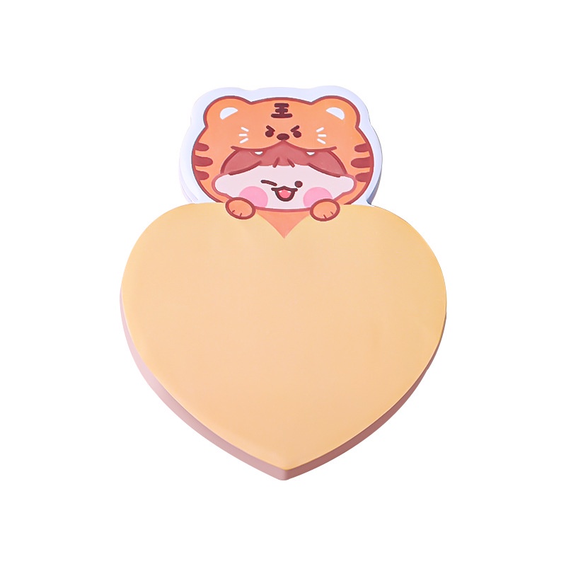 80x105mm 30 sheets Solid Color Heart Shape Girly Style Office School Memo Pad